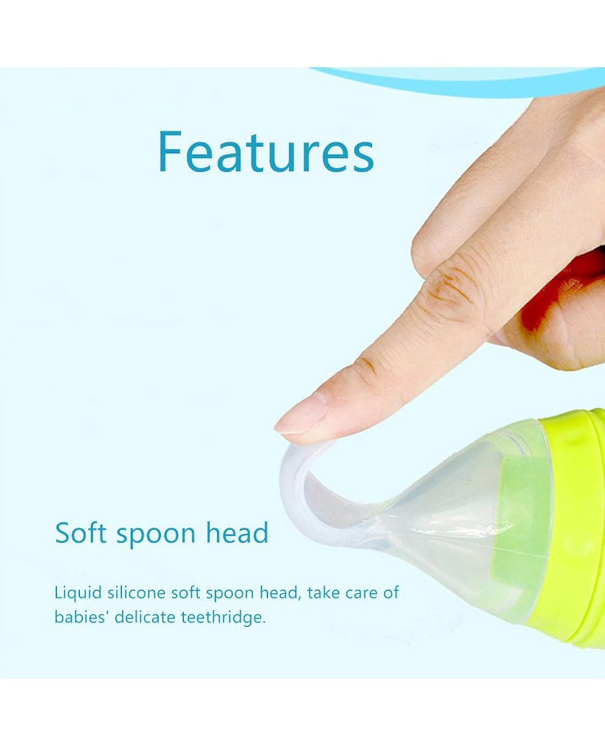 Baby Silicone Squeeze Feeder Bottle with Spoon/Toddler Safe Silicone Squeeze Feeding Spoon Milk Cereal Bottle Baby Training Feeder/Fruit Feeder